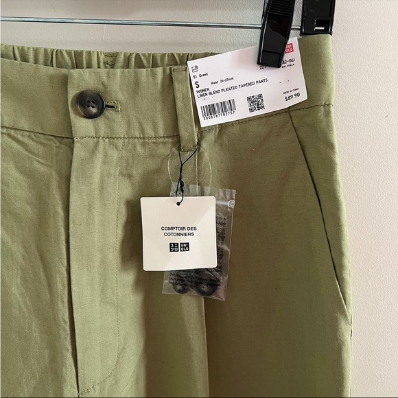 Uniqlo Linen Blend Pleated Tapered Pants - Picture 12 of 15